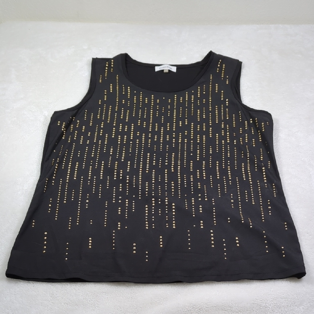 Calvin Klein Tank Top Gold Metal Trim L  NWOT